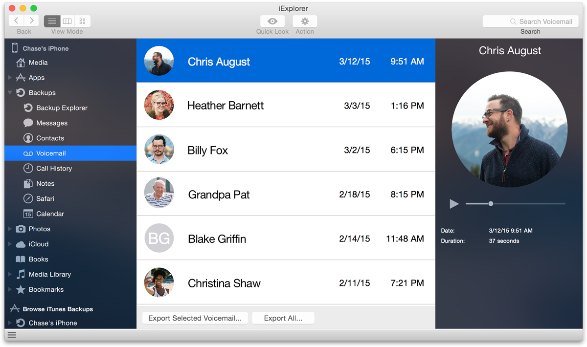 save and export iphone voicemails