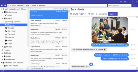 View & export SMS from iPhone