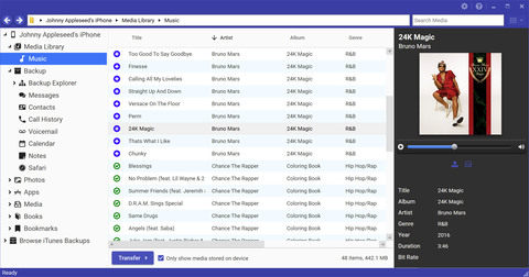 Transfer missing music from iPhone to computer