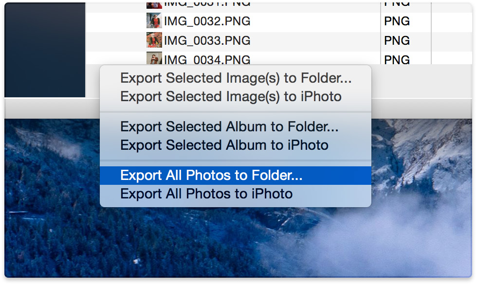 Export Entire Photo Library Mac