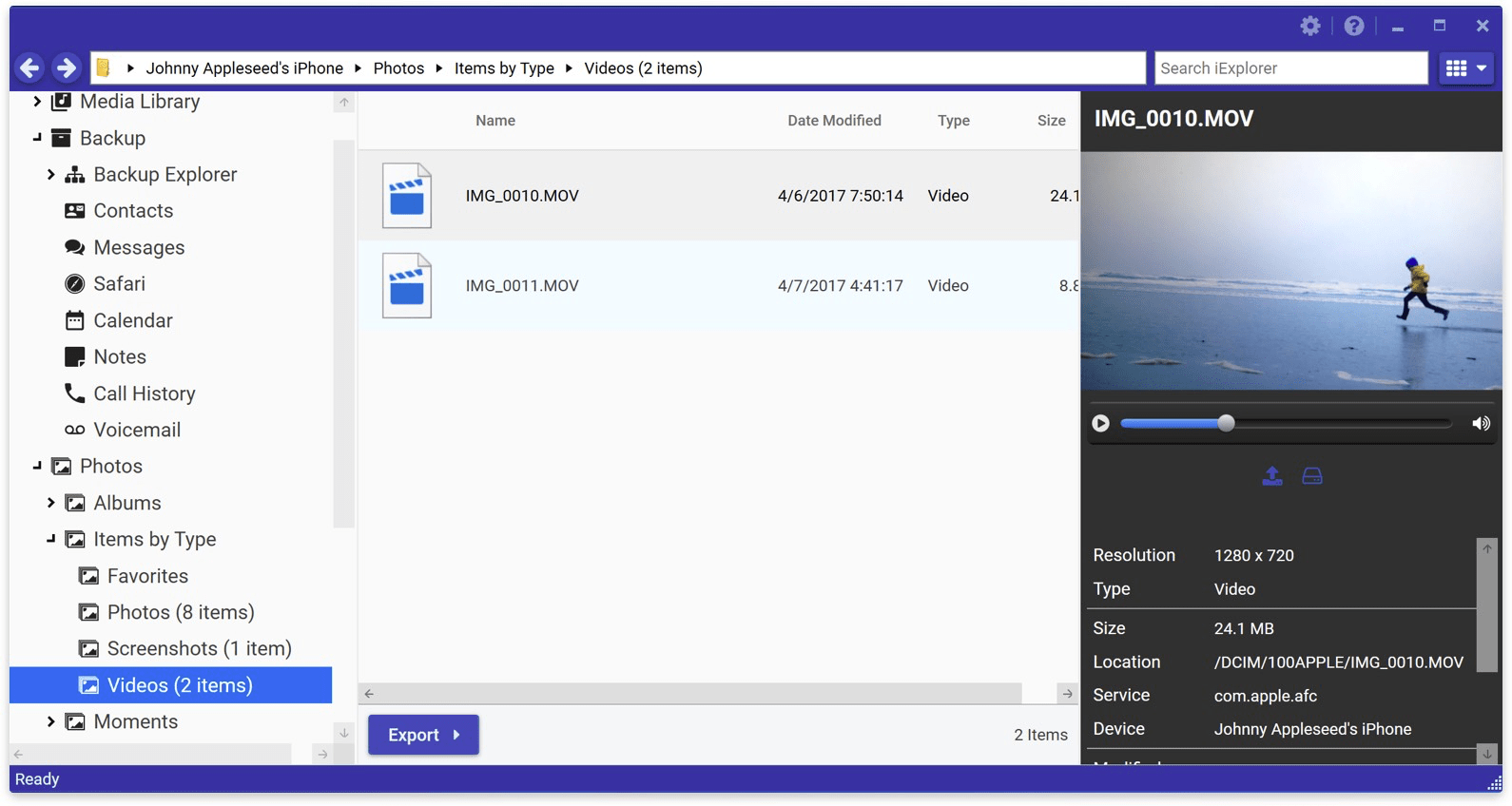 Export Videos from iPhone & iPad to Mac or PC · iExplorer